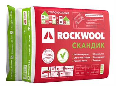 Утеплитель Rockwool Скандик 800х600х100мм 1893